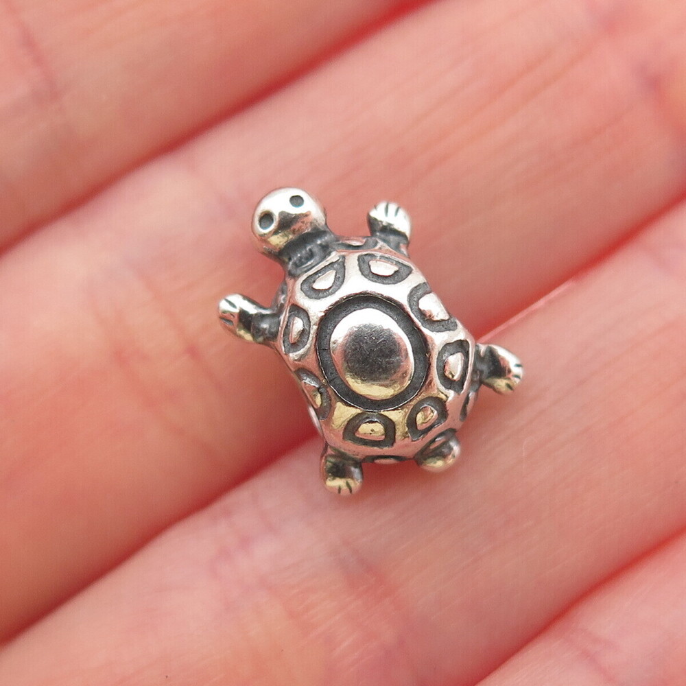 Pandora 925 Sterling Silver Turtle Slide Bead Charm